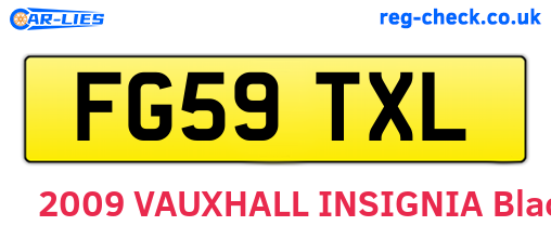 FG59TXL are the vehicle registration plates.