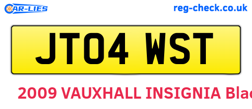 JT04WST are the vehicle registration plates.