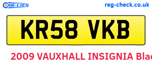 KR58VKB are the vehicle registration plates.