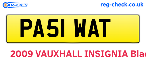 PA51WAT are the vehicle registration plates.