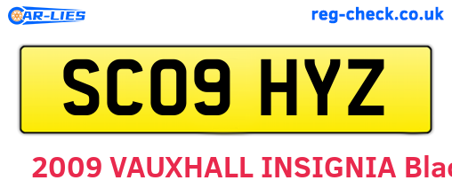 SC09HYZ are the vehicle registration plates.