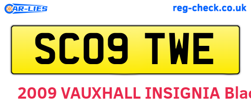 SC09TWE are the vehicle registration plates.