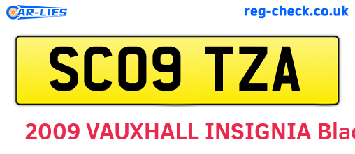 SC09TZA are the vehicle registration plates.