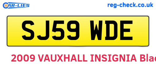 SJ59WDE are the vehicle registration plates.