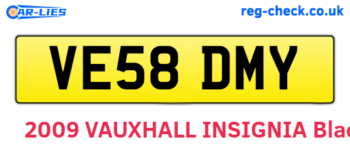 VE58DMY are the vehicle registration plates.