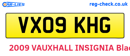 VX09KHG are the vehicle registration plates.