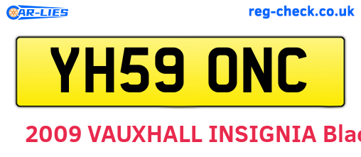 YH59ONC are the vehicle registration plates.