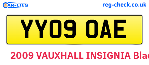 YY09OAE are the vehicle registration plates.