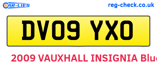 DV09YXO are the vehicle registration plates.