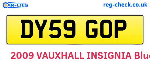DY59GOP are the vehicle registration plates.
