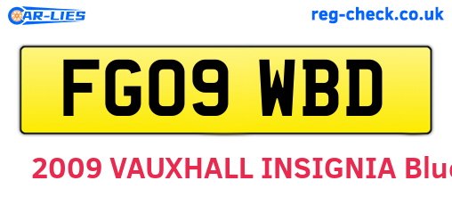 FG09WBD are the vehicle registration plates.