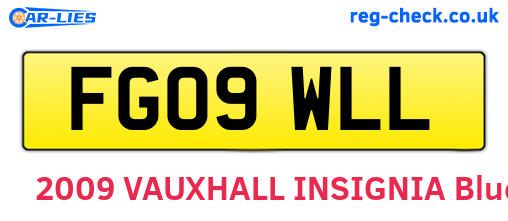FG09WLL are the vehicle registration plates.