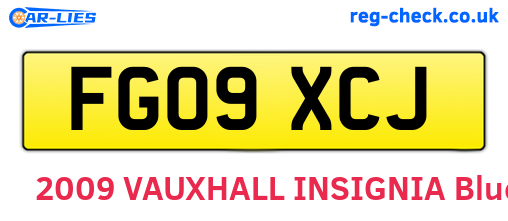 FG09XCJ are the vehicle registration plates.