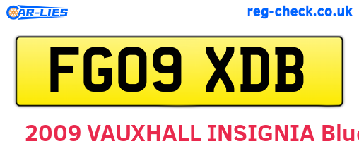 FG09XDB are the vehicle registration plates.