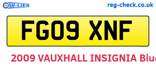 FG09XNF are the vehicle registration plates.