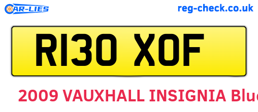 R130XOF are the vehicle registration plates.