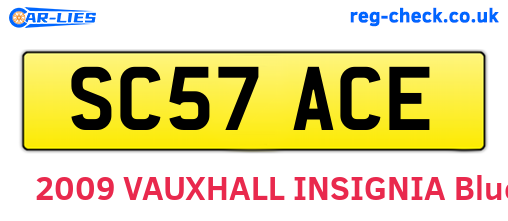 SC57ACE are the vehicle registration plates.