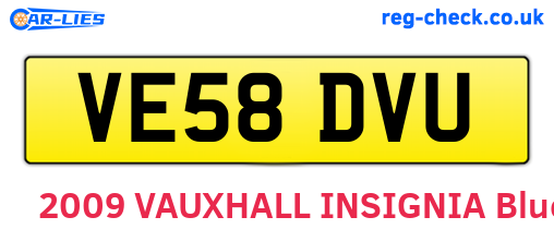 VE58DVU are the vehicle registration plates.