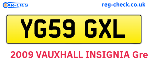 YG59GXL are the vehicle registration plates.