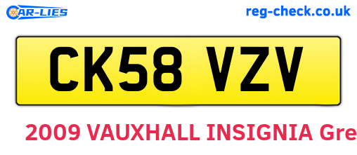 CK58VZV are the vehicle registration plates.