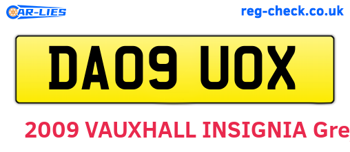 DA09UOX are the vehicle registration plates.