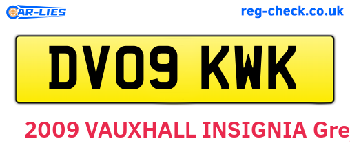 DV09KWK are the vehicle registration plates.