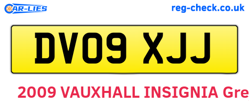DV09XJJ are the vehicle registration plates.