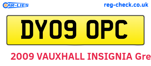 DY09OPC are the vehicle registration plates.