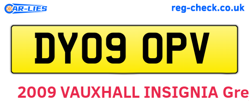 DY09OPV are the vehicle registration plates.