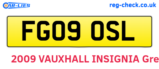 FG09OSL are the vehicle registration plates.