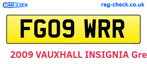 FG09WRR are the vehicle registration plates.