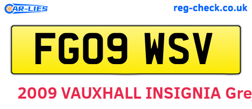 FG09WSV are the vehicle registration plates.