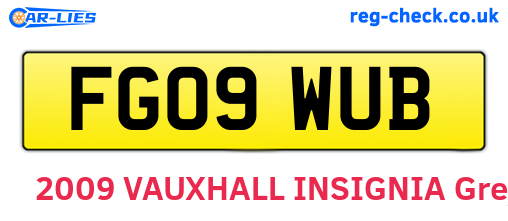 FG09WUB are the vehicle registration plates.