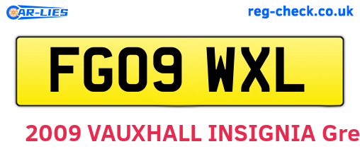 FG09WXL are the vehicle registration plates.