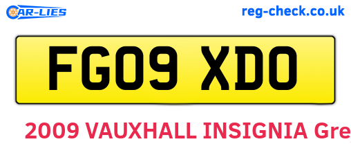 FG09XDO are the vehicle registration plates.