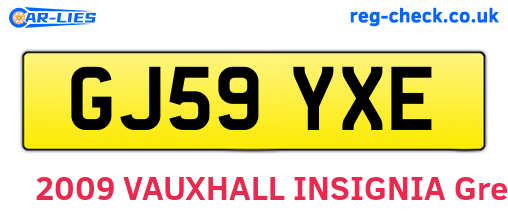 GJ59YXE are the vehicle registration plates.