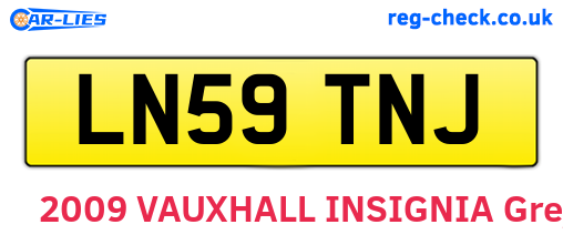 LN59TNJ are the vehicle registration plates.