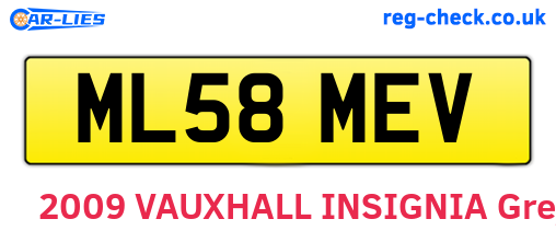ML58MEV are the vehicle registration plates.