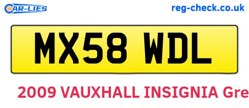 MX58WDL are the vehicle registration plates.