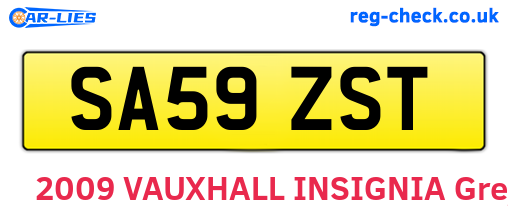 SA59ZST are the vehicle registration plates.