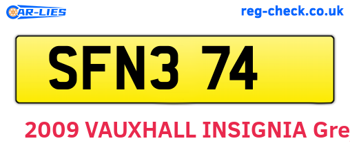 SFN374 are the vehicle registration plates.