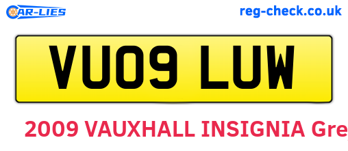 VU09LUW are the vehicle registration plates.