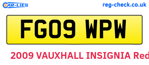 FG09WPW are the vehicle registration plates.