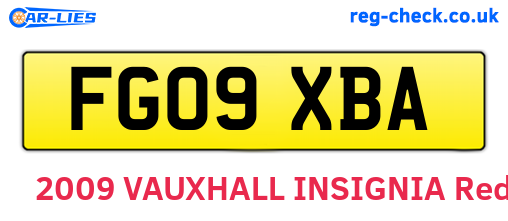 FG09XBA are the vehicle registration plates.