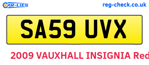 SA59UVX are the vehicle registration plates.