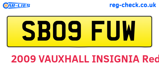 SB09FUW are the vehicle registration plates.