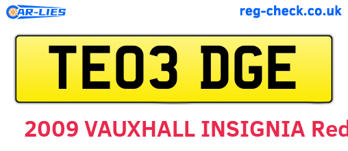TE03DGE are the vehicle registration plates.