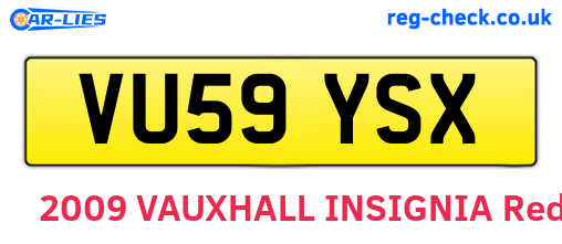 VU59YSX are the vehicle registration plates.