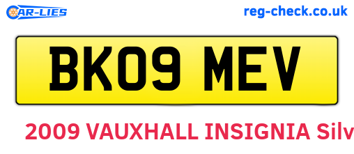 BK09MEV are the vehicle registration plates.