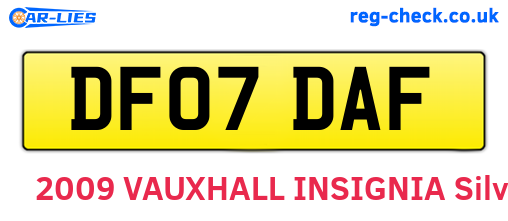 DF07DAF are the vehicle registration plates.
